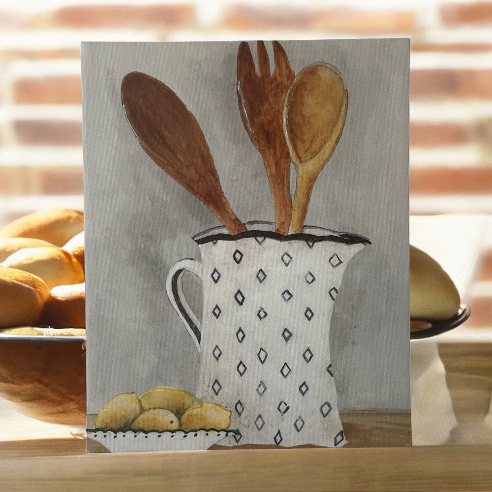 Rustic Kitchen Utensil Wall Art Canvas Print by Janet Tava - Picture 3 of 13